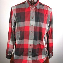 Haupt Mens XXL 45 / 46 18 Red Plaid Long Sleeve Button Down Shirt - $22.49