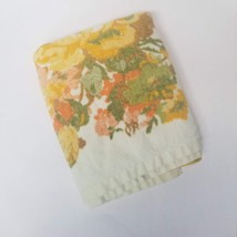 Yellow Floral Bath Towel Vintage Martex Cotton USA 46&quot; x 27&quot; - £7.74 GBP