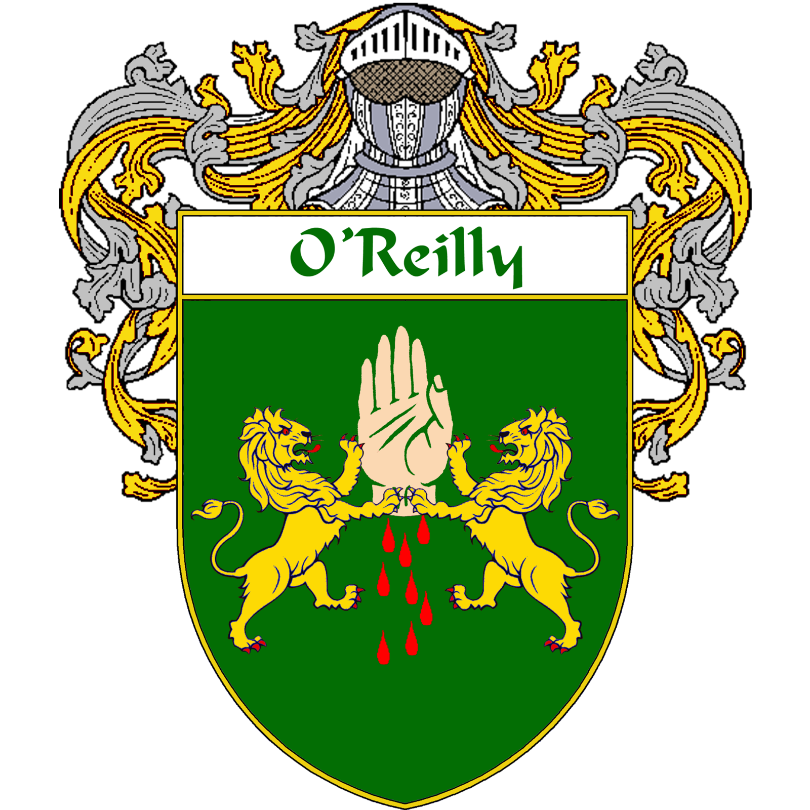 O´Reilly Family Crest / Coat of Arms JPG and PDF - Instant Download