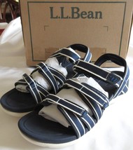 LL Bean Boothbay Sandals Colors Classic Navy Size 9 Brand New In Box - £46.19 GBP