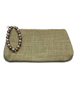 Avon Summer Favorites Bag Beaded Wristlet Pull Shimmering Linen Cotton C... - £6.96 GBP
