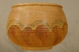 Harrison Studio Art Pottery MCM Earth Tones Brown Bowl Planter Pot Vase - £31.85 GBP