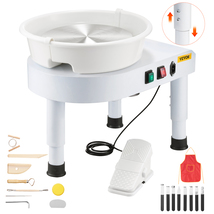 VEVOR Pottery Wheel 11in60-300RPM Pedal Lift Leg Detachable Basin Tool K... - $115.99