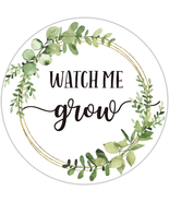 Watch Me Grow Stickers, Greenery Wedding Favor Stickers, Baby Shower Sti... - £12.43 GBP