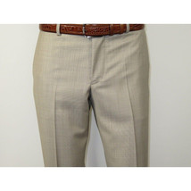 Men Suit BERLUSCONI Turkey 100% Italian Wool Super 180's 3pc Vested #Ber13 Beige image 12