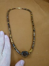 (v311-1) 22&quot; long Brown tiger-eye tiger&#39;s eye beaded Necklace fashion JEWELRY - £61.79 GBP
