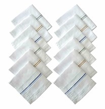 Beautiful Cotton Handkerchiefs Striped Hankie Multicolor Hanky Rumaal 6/12 Pcs - £9.01 GBP+