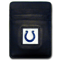 INDIANAPOLIS COLTS NFL BLACK LEATHER PEWTER LOGO CREDIT CARD/MONEY CLIP ... - $15.00