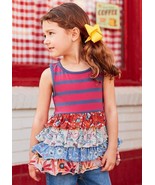 NWT Matilda Jane Girls Size 14 NWT No Stopping Tunic Top Stripes 4th of ... - €28,98 EUR