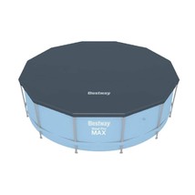 Bestway Flowclear PVC Round 12 Foot Pool Cover for Above Ground Frame Po... - $50.99