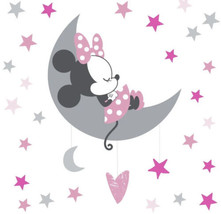Disney Baby Minnie Mouse Pink/Gray Celestial Wall Decals by Lambs &amp; Ivy - £11.00 GBP