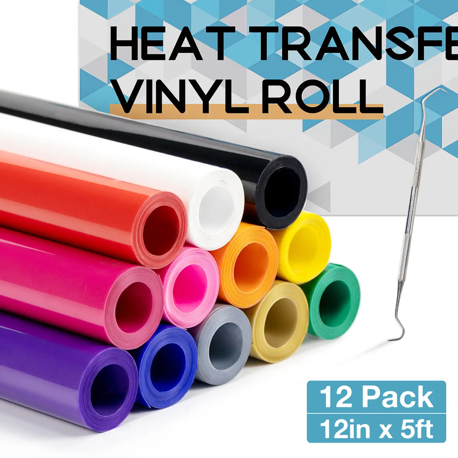 HTVRONT PU Heat Transfer Vinyl Roll 12x5ft - $418.75 MXN
