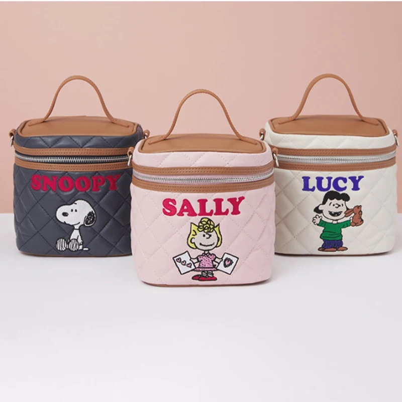 Kawaii Snoopy Sanrio Cartoon Lingge Embroidered Handbag Cute Single Shoulder - £17.04 GBP