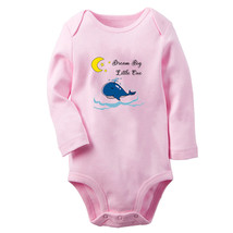 Dream Big Little One Funny Rompers Newborn Baby Bodysuits Long One-Piece Outfits - £8.91 GBP