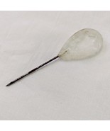 Vintage Carved Lucite Clear Plastic Stick Hat Pin Teardrop Shaped 3&quot; Long - £10.51 GBP