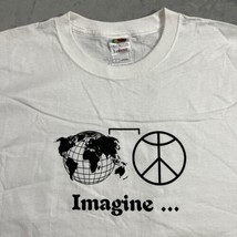 Imagine World Peace Hip 7 Mens T Shirt Size Large White Humanitarian Activist - £11.51 GBP