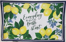 Set of 4 Same Thin Fabric Placemats(11&quot;x17&quot;) LEMONS,EVERYDAY IS A FRESH ... - £13.18 GBP