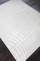 New Rug USA Wavy Stripe 5&#39;x8&#39; ft Silver Gray Handmade Tufted 100% Wool Area Rugs - £198.26 GBP