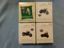 HALLMARK KEEPSAKE Miniature Harley-Davidson Christmas Ornaments Lot of 4... - £47.22 GBP
