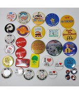 Advertising Pinback LOT of 34 Pins McDonald&#39;s Political Dallas Cowboys - $28.00