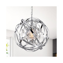 Warehouse of Tiffany HM234-1CH 19 in. Silver Orchid Nielson Pendant Lamp... - $208.34
