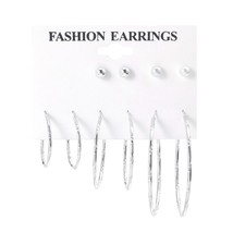 WYBU 19 Style Metal Large Hoop Earring Set For Women Triangle Stud Earring Star  - £10.46 GBP