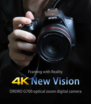 Ordro 12 X Optical Zoom, 30 X Digital Zoom, 64 MP G700 4K Camera - £206.28 GBP