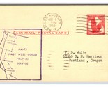1959 First West Coast Prop Jet Air Mail AM-13 Postcard V15 - $3.91