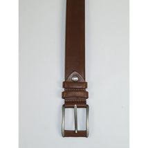 Men's Belt By PICCODER Turkey Genuine Leather Solid 3100 Brown image 3