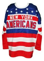 Any Name Number New York Americans Retro Hockey Jersey New Sewn Rey Any Size image 4