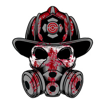firefighter Skull Cut File Digital download, png,bmp, jpg fireman Halloween - £0.77 GBP