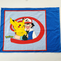 Pokemon Pikachu &amp; Ash Fabric Panel Quilting Sewing Crafts Spring Industries Vtg - £4.72 GBP