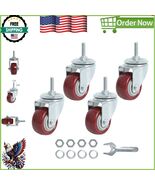 Universal Fit 2-Inch Swivel Casters - Heavy Duty Load Bearing, Red Finish - $701.41 MXN