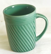 Coffee Cup Mug Green Striped WCL - $12.86