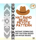 Delica Beads Peyote Hatband Pattern No.32 - Hat Band Loom Stitch Pdf Fil... - $5.81 CAD
