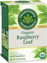 Traditional Medicinals Organic Raspberry Leaf Herbal Wrapped Tea Bags, 16 ct - £8.04 GBP