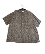 Caribbean Hawaiian Shirt Mens XL Camp Abstract Floral Brown Short Sleeve - €10,44 EUR