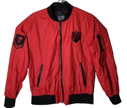 Copper Rivet Men L Red Black Full Zipper Windbreaker Jacket - £29.86 GBP