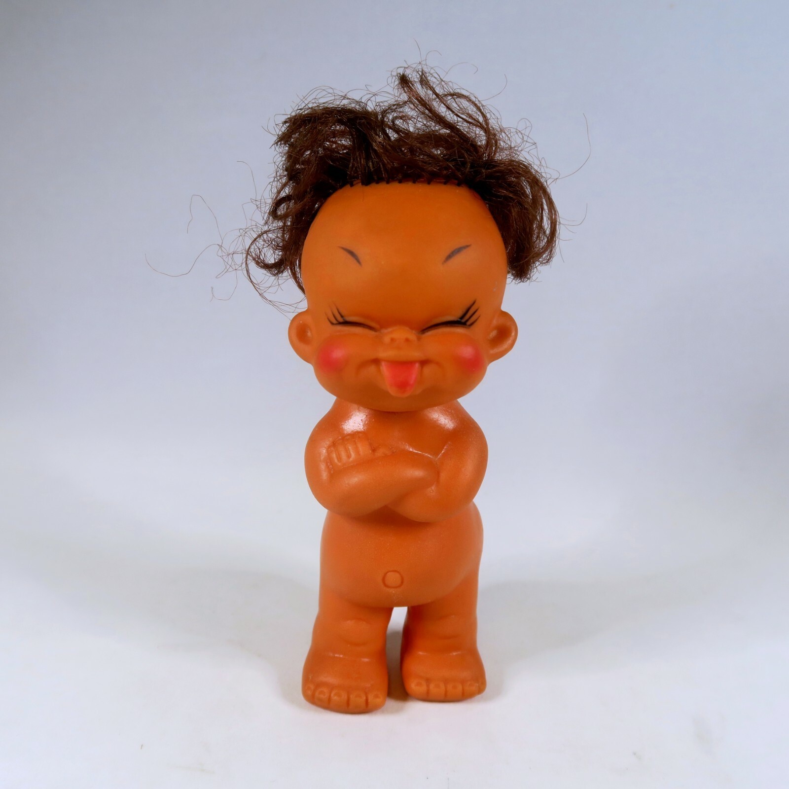 Vintage Iwai Moody Cutie Rubber Doll 5" Tongue Sticking Out Nude