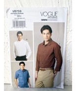 Vogue Mens Fitted Shirt Self-Lined Yoke Pattern V8759 Sizes 34-36-38-40 ... - $19.48 CAD