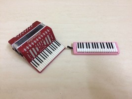 Dollhouse Miniature Red Accordion, Pink Melodian. Vintage Music THEME. Very RARE - £11.78 GBP