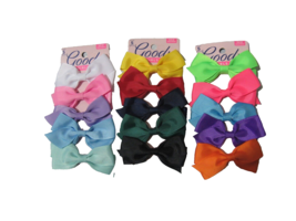 Goody all Different Colors Girls Bow Barrettes 3&quot; total of 15 Piece - £12.60 GBP