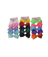 Goody all Different Colors Girls Bow Barrettes 3&quot; total of 15 Piece - £12.58 GBP