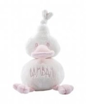 Bam Bam Super Soft Cuddle Duck Soft Toy With Chime New Baby Girl Christening Pin - £12.77 GBP