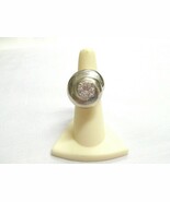 BIG TOP ESTATE WHITE TOPAZ FACET CUT CHUNKY STERLING SILVER RING US SIZE 7 - $76.50