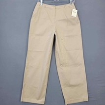 Coldwater Creek Womens Pants Size 10 Tan Stretch Khaki Straight Flat Front Zip - £13.39 GBP