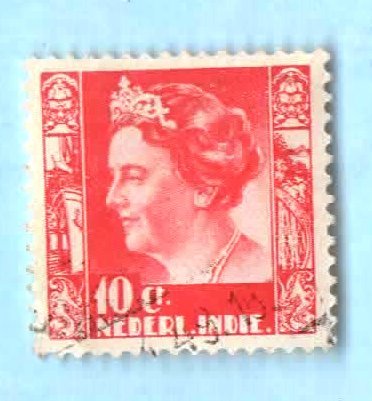 Primary image for Used Netherlands Indies (Dutch Indies) 10c Queen Wilhemina (1937) - Scott #173