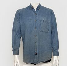 Dickies Denim Shirt Mens M Distressed Button Down Collar Cowboy Western ... - €18,94 EUR