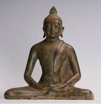 Ancien Sri Lanka Style Bronze Assis Méditation Statue de Bouddha - 35cm/14 &quot; - £969.48 GBP
