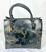 Large Dark Brown Leather Camo Bag by G.I.L.I. Purse Handbag - $24.75